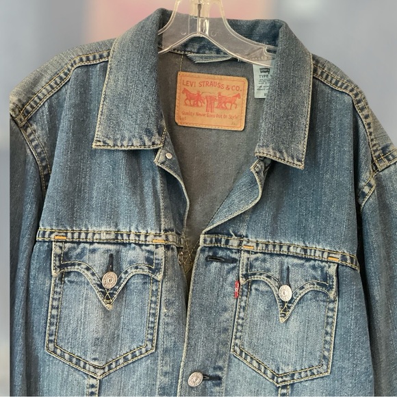 Levis Type 1 Denim Men’s Jacket Size XL, Great condition, Western Yoke & Details - Picture 2 of 16
